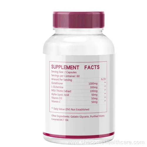 Glutathione Whitening Capsules: Support Immune Function, Detox, Reduce Dark Spots, Brighten Skin Tone